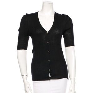 Prada Black Short Sleeve Cardigan